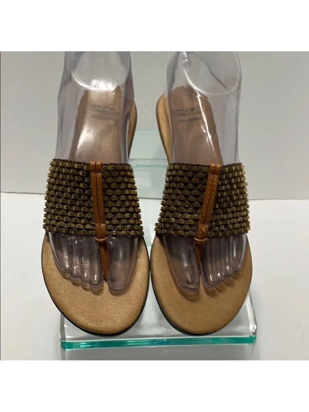 ANDRE ASSOUS LEATHER SANDALS SZ 37
